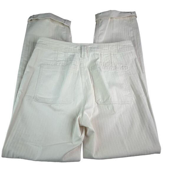 Anthropologie Textured Ribbed Utility Pants - CREAM TAN WINTER WHITE - Picture 8 of 8